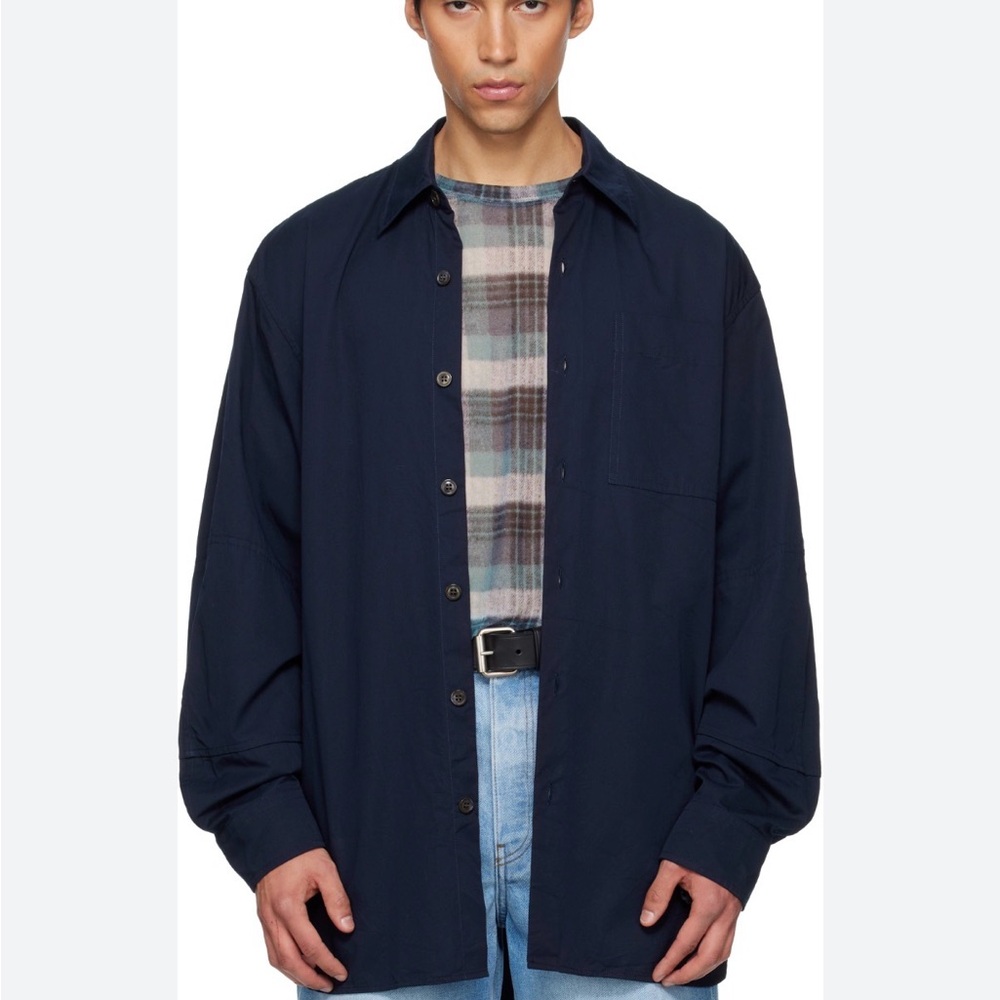 Dries Van Noten Dark Blue Shirt Jacket